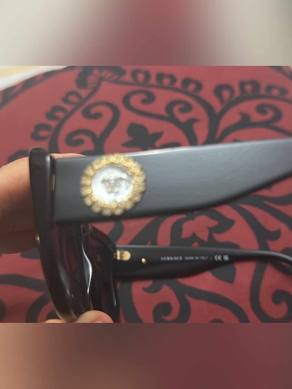 Versace Black Rectangular Medusa Sunglasses